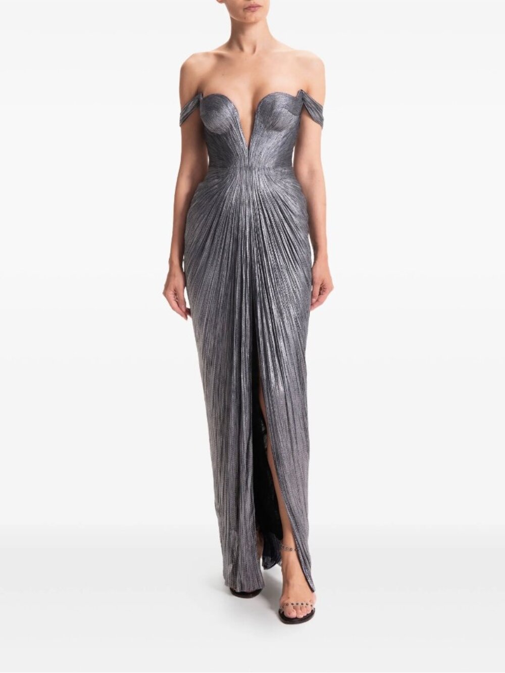 Maria Lucia Hohan off-shoulder pleated maxi dress